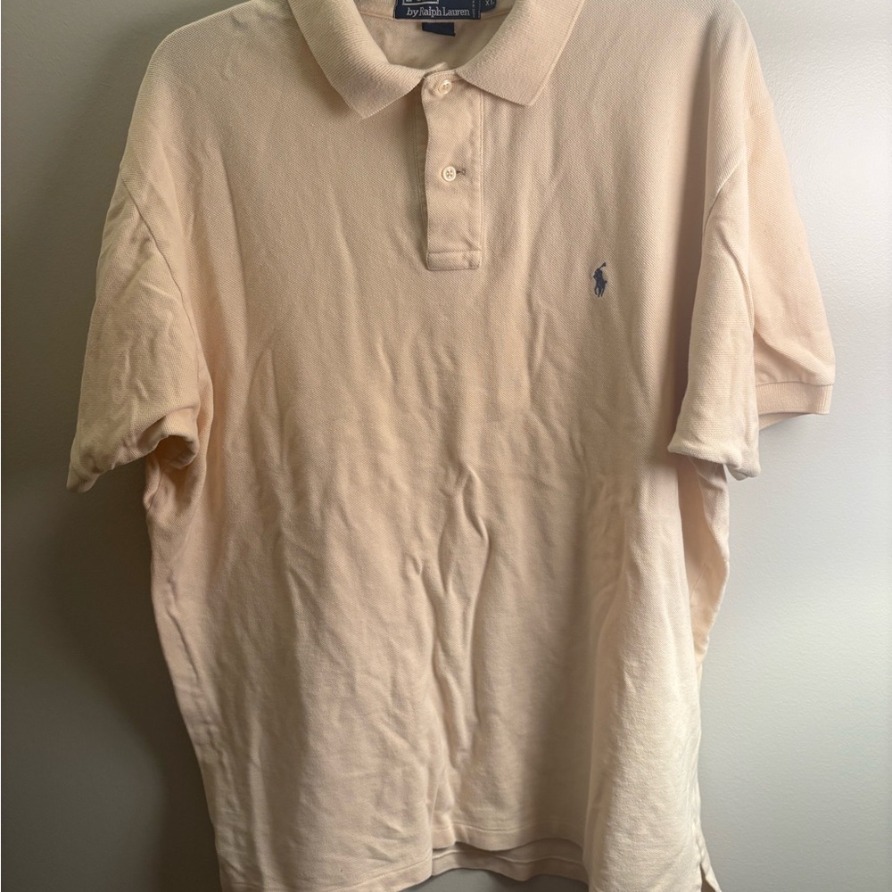 Ralph Lauren Cream Polo Shirt Classic Cotton Piqué - X-Large